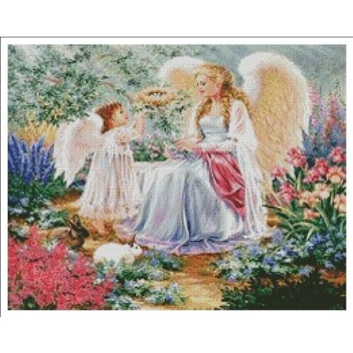FREE delivery Top Quality lovely counted cross stitch kit angels angel mother and child fairy fairies