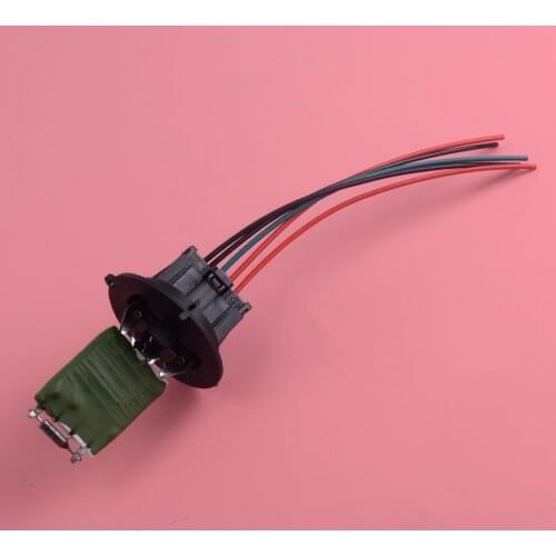 DWCX Heater Blower Motor Fan Resistor & Wiring Loom Connector Replace 9636618080 Fit For Citroen C3 Xsara Peugeot 206 307