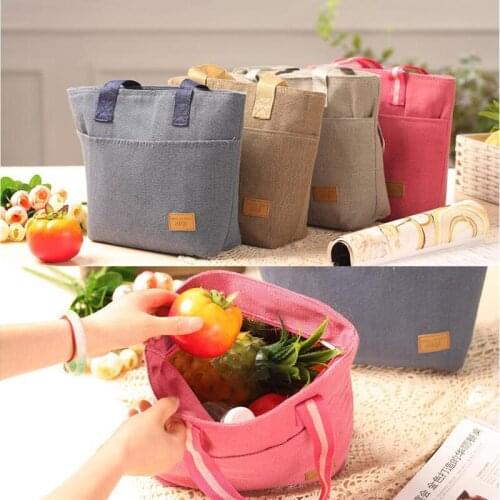 3 Colors Canvas Fruit Receive Bag, Storage Basket Portable Household Storage Box Lunch Heat Preservation Portable Picnic Bag
