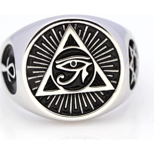 The Eye of Horus Ancient Egyptian Symbol Protection Royal Power Amulets Egypt Cross Ankh Jewelry Ring
