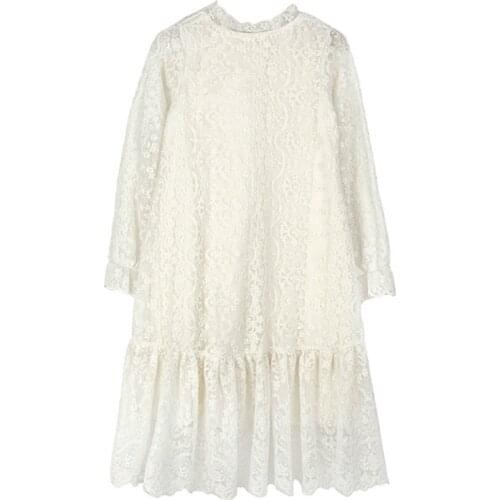 3 To 14 Years Kids and Teen Girls Lace Princess Dress 2021 Spring New Children Korean Style Clothing Sweet, #9404