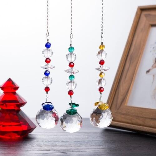 Metal Butterfly Colorful Lamp Rainbow Prisms Loquat Shape Chandelier Glass Crystals Christmas Tree Pendant Suncatcher For Home