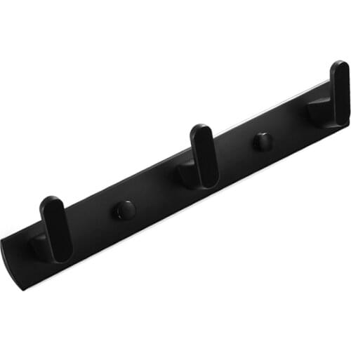 Wall-Mounted Coat Rack With 3 Hooks Space-Saving Hanger For Kitchen Bathroom Three Hooks Black Row Coat Hooks Bathroom Coat Hook