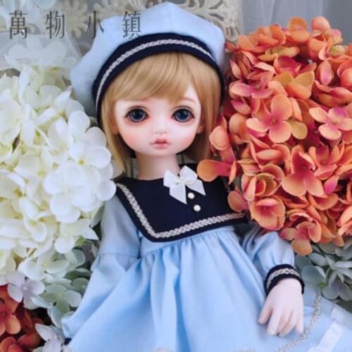 New Lovely Pink/blue /white Sailor suit Dress for BJD 1/3 1/4 1/6 SD MSD YOSD Doll Clothes