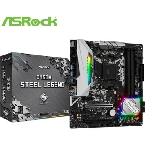 New ASROCK B450M STEEL LEGEND desktop computer game board Socket AM4 DDR4 32GB USB3.1 USB2.0 B450 Desktop Mainboard