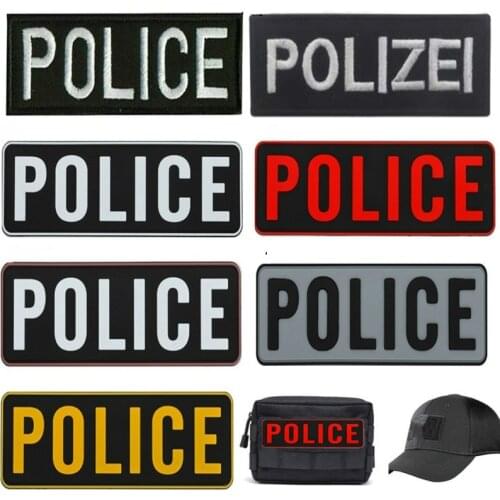 POLICE Badges PVC Rubber Hook Patches Army Military Patch Clothes Armbands Tactical Clothes Accessories for Backpacks