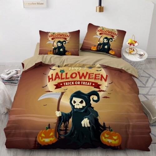 Luxury 3D Custom Halloween Quilt Duvet Cover Set Comforter Bedding Set Queen King Queen Double Single Size Cartoon Bedclothes