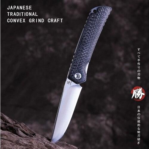 Folding knife Japanese Handmade Professional Hunting Knife Carbon Fiber Handle Folding Knives Quick Opening Pocket Tool Knife