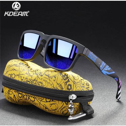 KDEAM 2020 New Square Polarized Sunglasses Men Sports Style Mirror Lens Sun Glasses Male Ultralight Glasses Frame Goggles XH3