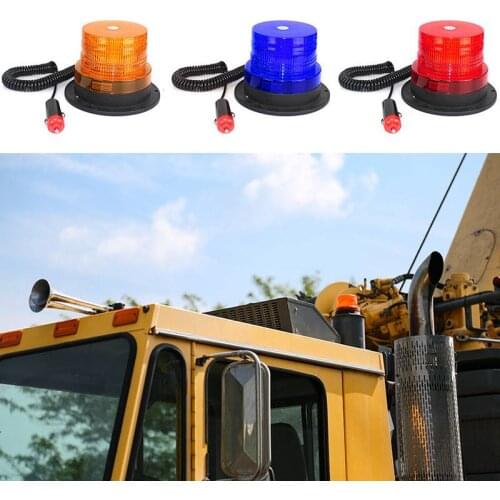 12/24V Amber/Blue/Red LED Car Vehicle Strobe Warning Light Flashing Beacon Magnetic Base Emergency Roadside Traffic Safety Light