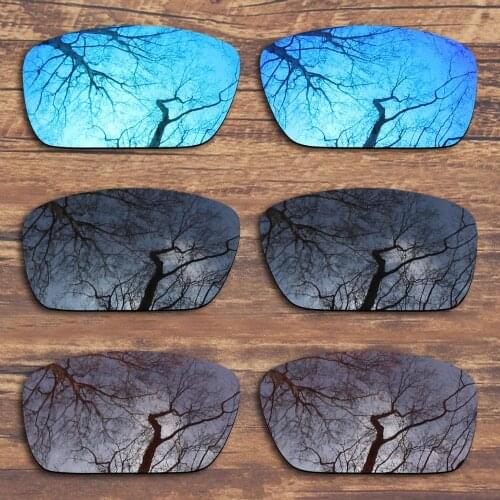 ToughAsNails 3 Pairs Black.Blue.Brown Polarized Replacement Lenses for Oakley Fuel Cell OO9096 Sunglasses