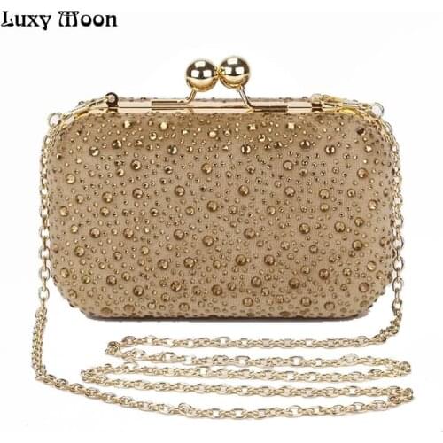 Luxy Moon Evening Bag Crystal Diamond Clutches Womens Purse Rhinestones Evening Handbags Hard Box Wedding Party bolsas ZD701