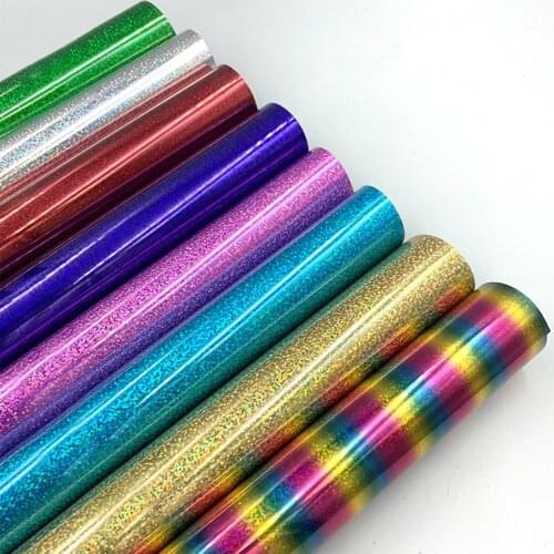 Sequins Magic Color Lettering Film Hologram Heat Transfer Vinyl PET Iron-on Heat Press T-shirt Cricut Film Shiny HTV DIY
