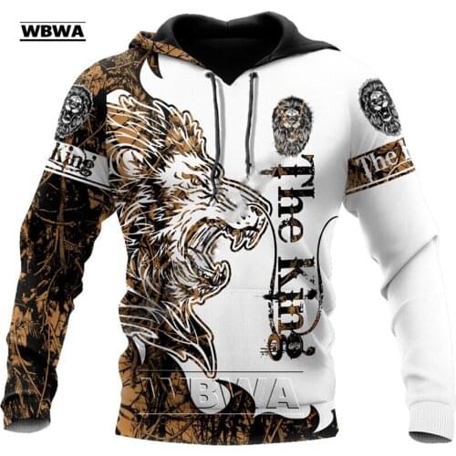 WBWA Brand Fashion Autumn Hoodies The Lion Tattoo 3D All Over Printed Mens Sweatshirt Unisex Zip Pullover Casual Jacket