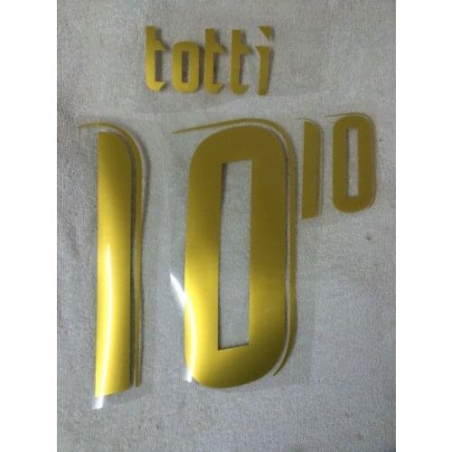 2006 Gold #10 Totti Nameset #7 Del Piero #21 PIRLO #5 Cannavaro #13 NESTA #1 BUFFON Customize Any name Number