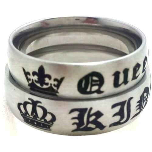 20pcs Silver MIX King and Queen Rings Men Women Fashion Stainless steel Rings Hot Romantic Wedding Rings Wholesale Jewelry