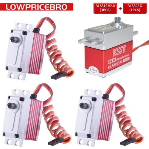 3Pieces KST BLS815 V2.0 + 1 Piece KST BLS805X Brushless High Voltage Metal Gear Servo For 550-700 Helicopter