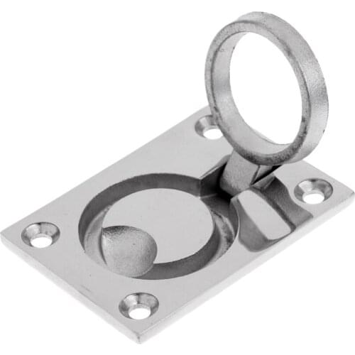 316 Stainless Steel Boat Marine Flush Mount Ring Handle Pull Cabin Deck Hatch Locker Lift 2.44" x 1.7"