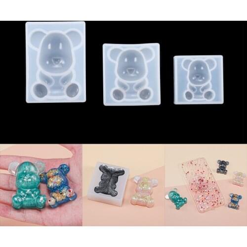 3D Bear Shape Silicone Mold Cute Resin Casting Mould for DIY Epoxy Resin Craft Phone Case Decoration Jewelry Making Accessories