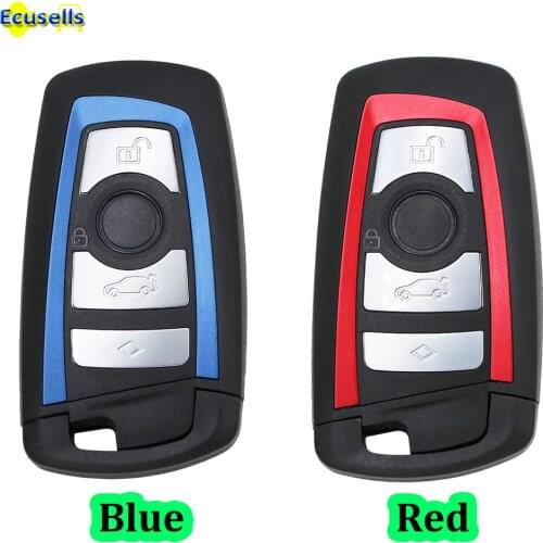 4 Buttons Replacement Smart Key Shell For BMW CAS4 F 3 5 7 Series E90 E92 E93 X5 F10 F20 F30 F40 Blue or Red color