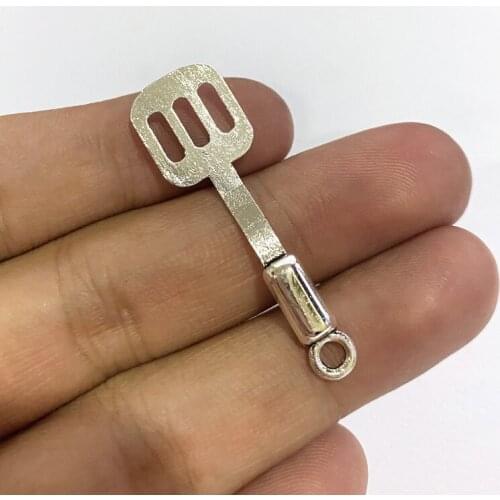 4pcs 40x12mm Cooking Shovel Charms Pendants Antique Silver Color Jewelry Fit DIY Making Handmade Necklace Keychain Accessories