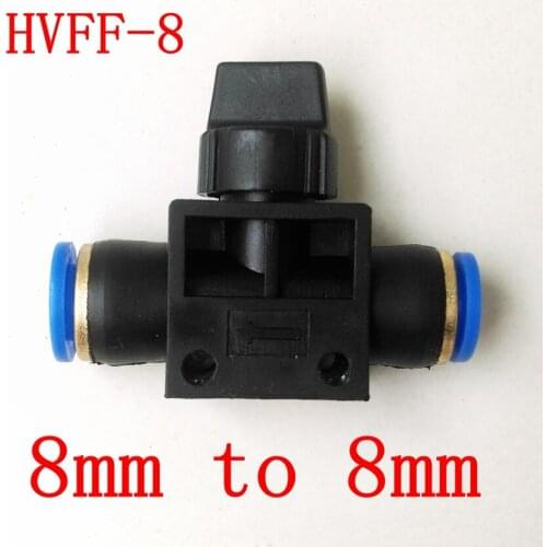 5pcs/lot Hand Speed Control Valve HVFF-8 Pneumatic Air Fitting 8mm to 8mm