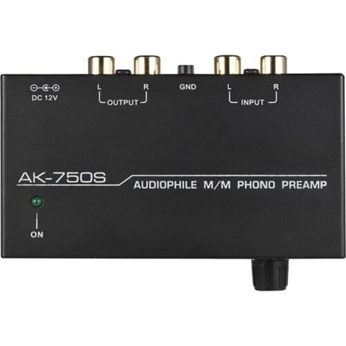 Ak-750S Audiophile M/M Phono Preamplifier with Level Control Preamplifier Amplifier RCA Input and Output Interface Phono Preamp