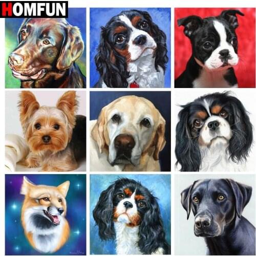 HOMFUN 3D Diamond Painting "Animal dog" DIY Full Rhinestones Drill Cross-stitch Kits Square Round Diamond Embroidery