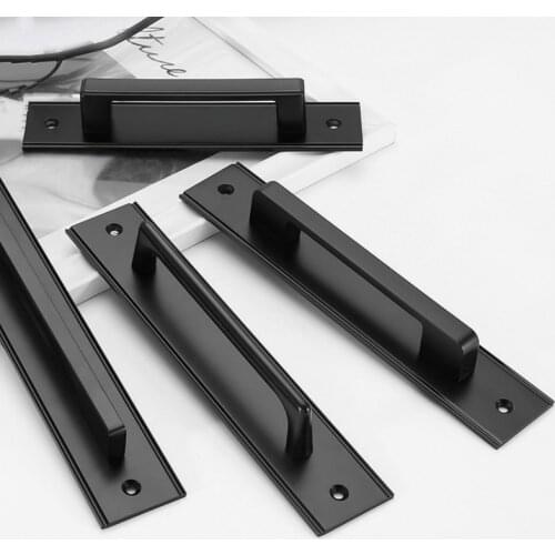 Aluminium Alloy Black Door Handles for Interior Doors Bedroom Kitchen Door Pulls Furniture Handle Door Hardware