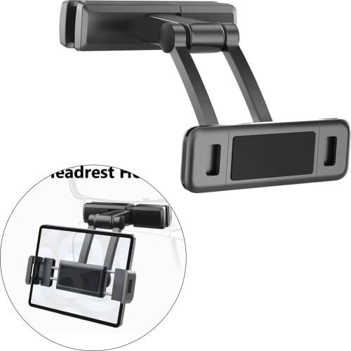Car Phone Holder Tablet Car Stand Seat Rear Headrest Mounting Bracket for 4.7-12.3" Phone Black