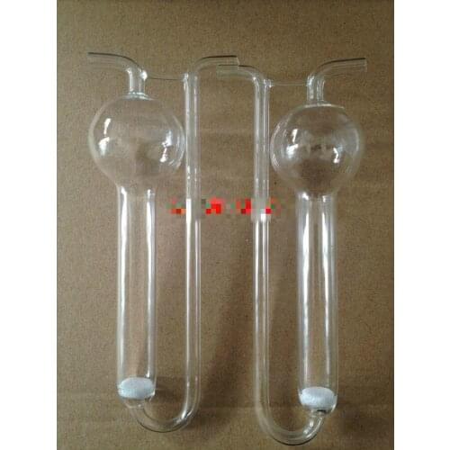 1pcs 10ml White U-shaped Porous Glass Plate Absorption Tube U-shaped Porous Glass Plate Absorption Bottle Air Collection
