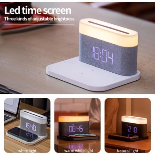 15W Qi Fast Wireless Charger Stand For iPhone 11 12 X 8 3in1Charging Dock Station /desk night lamp/clock light fast charging