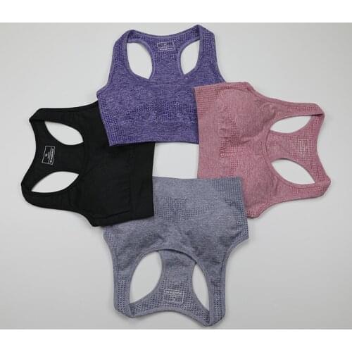 Vital Seamless Sports Bra Women Fitness Cropped Top Push Up Yoga Bra Racerback Brassiere Sport Femme Gym Bra Running Sport Wear