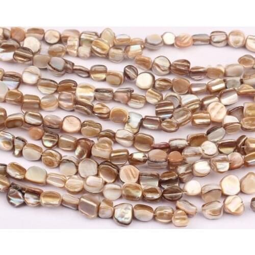Natural Color Freshwater Shell Beads Geometry Shape Interval Loose Beads 50pcs/lot 7-8mm DIY Earrings Jewelry Making Accessories