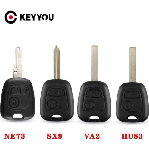 KEYYOU 2 Button Remote Car Key Shell Case For Citroen C1 C2 C3 C4 Saxo Picasso Xsara For Peugeot 106 206 306 307 207 407 Partner