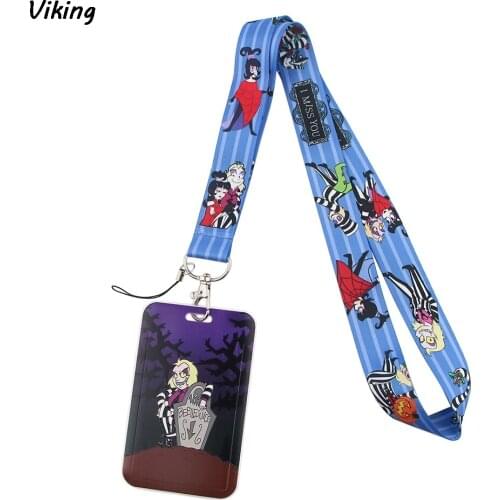G1607 Cartoon Horror Card Holder ID Holder Man Woman Bus Card Holder Staff Card With Lanyard