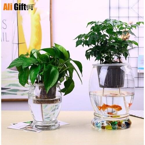 Hydroponics Flower Glass Vase Water-filled Plant Transparent Flowerpot Cotton Rope Planting Basket Utensils Home Decoration