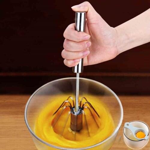 Kitchen Portable Semi-Auto Handheld Whisk Household Small Stainless Steel Whisk Kitchen Tool Gadgets
