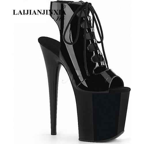 LAIJIANJINXIA Fashion Fringe Knight Female 20 Cm High Heel Platform Ankle Boots Women Autumn Winter Shoes Pole Dancing Boots