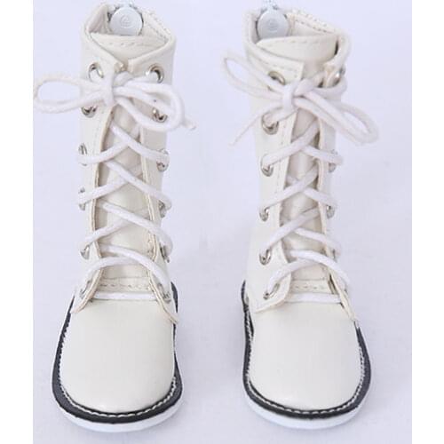 BJD Doll shoes suitable for 1-4size SD F4 high boots lace-up white straight boots doll accessories