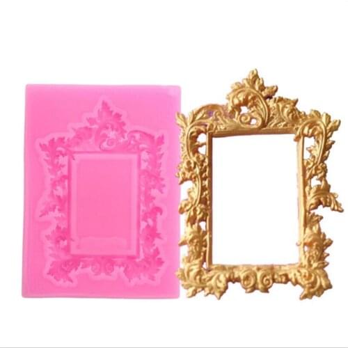 Picture Frame Silicone Mold Fondant Mold Cake Decorating Tool Baking Kitchen Tools Chocolate Kitchen Gumpaste Mold Molde de Bolo