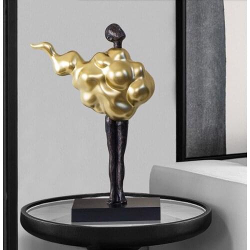 Nordic Xiangyun Characters Resin Sculpture Home Livingroom Desktop Accessories Crafts Fengshui Coffee Table Figurines Decoration