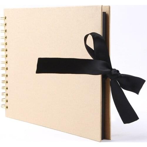 Creative Sticky DIY Photo Album Ribbon Wedding Autograph Album Blank Cover Handmade Graffiti Case Binding Scrapbooking