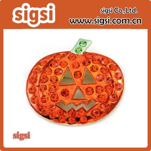 High quality Halloween rhinestone pumpkin face pendant