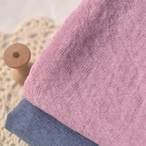 High quality polyester cotton fabric Bare pink dark blue rhombic tissu Top dress clothes handmade DIY clothes material