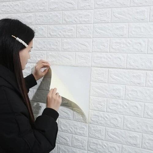 70*77 10pcs 3D Brick Wall Sticker DIY Home Decor Foam Waterproof Covering Self-Adhesive Wallpaper For Kids Room Decoration