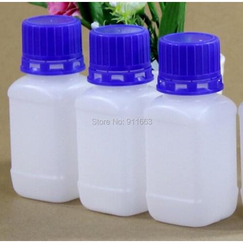 100 ml 6pcs! HDPE medical plastic liquid bottles with burglarproof caps for chemical reagent -HDPE materia