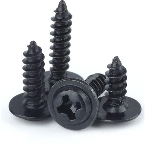 100PCS M1.7 M2 M2.3 M2.6 Black Round Head with Self-tapping Screws Pan Head with Self-tapping Screws