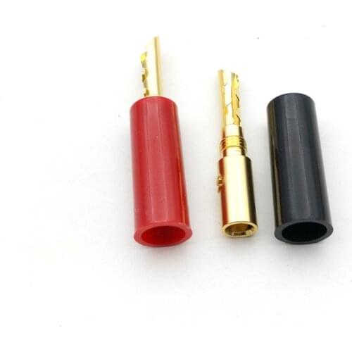 100pcs new 24k gold plated BFA 4mm Banana Plug hifi Speaker cable Connector