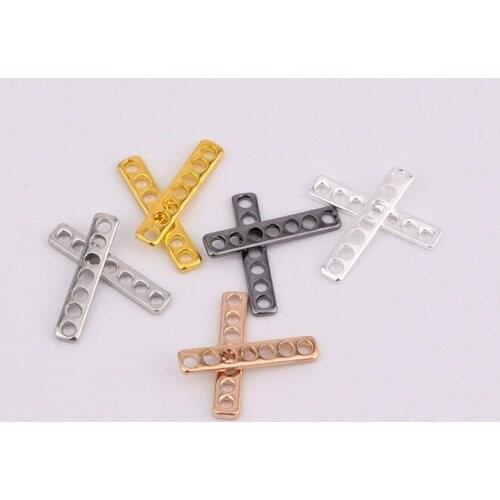 12.9 * 2.3mm hollow rectangular copper strip pendant DIY porous bracelet jewelry connector jewelry accessories